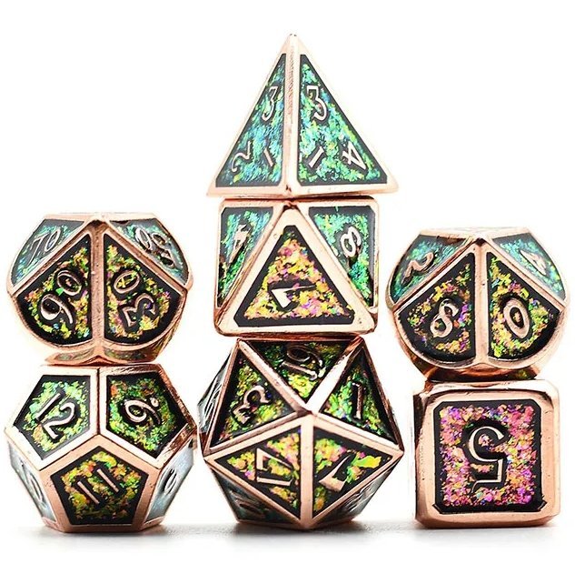 Adventurer Dwarven Metal Plating Dice Set - Geek Therapeutics