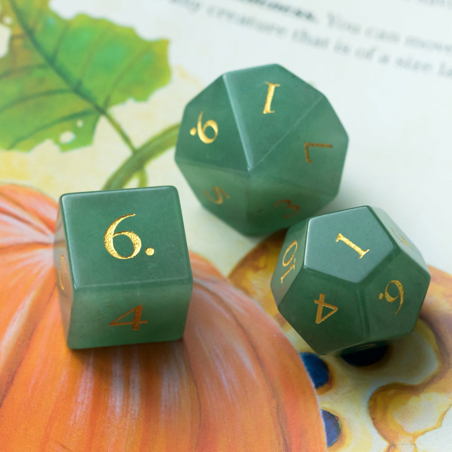 Aventurine Gemstone Dice Set - Geek Therapeutics