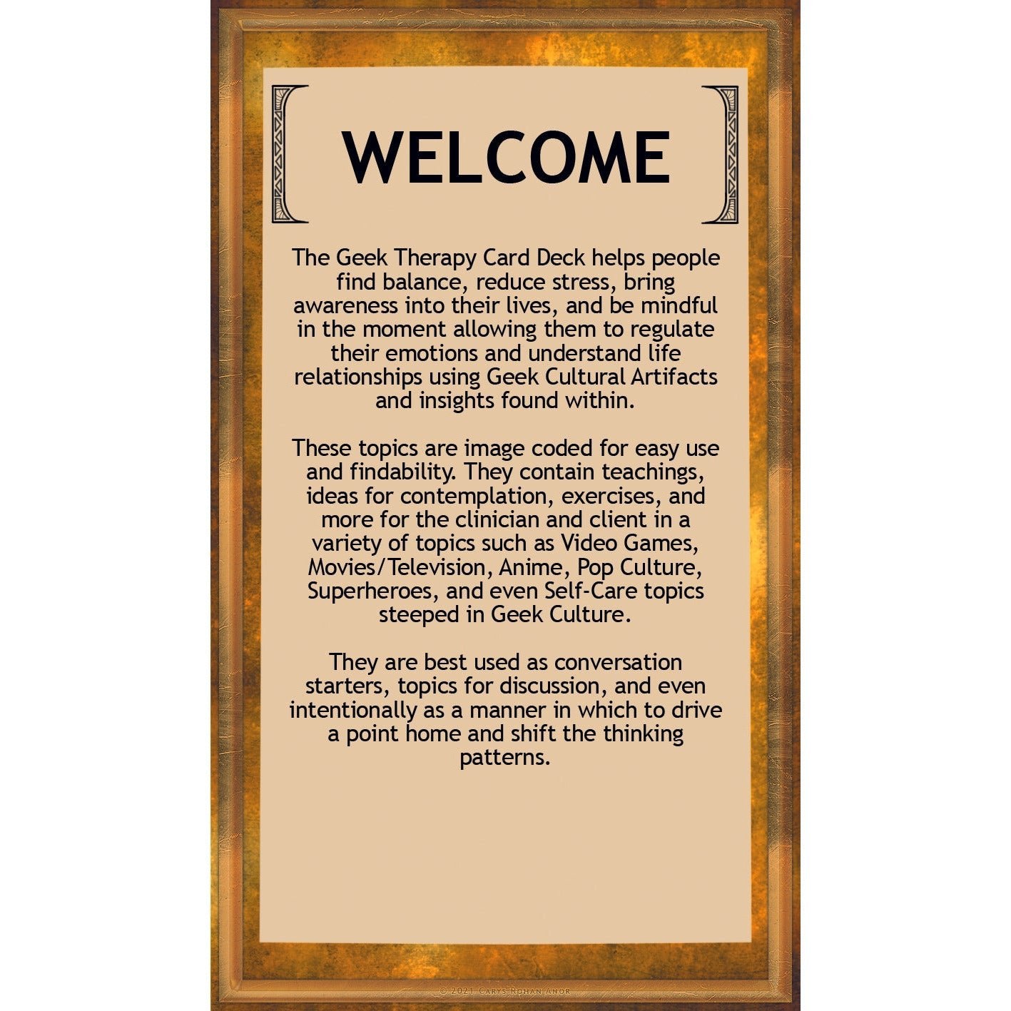 Geek Therapy Card Deck For Clients and Therapists - Geek Therapeutics