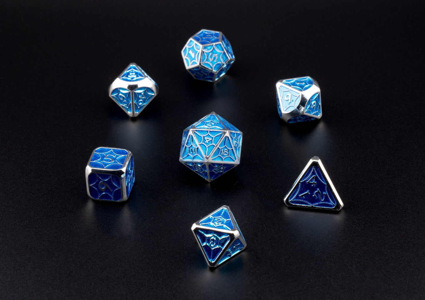Gilded Sapphire Dice Set - Geek Therapeutics