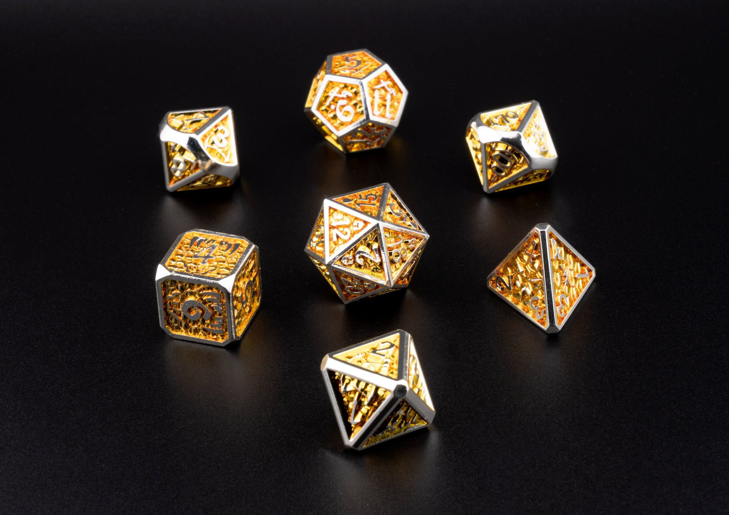 Golden Sunburst Dice Set - Geek Therapeutics