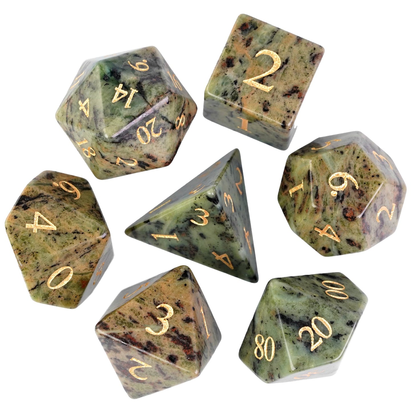 Jasper Gemstone Dice Set - Geek Therapeutics