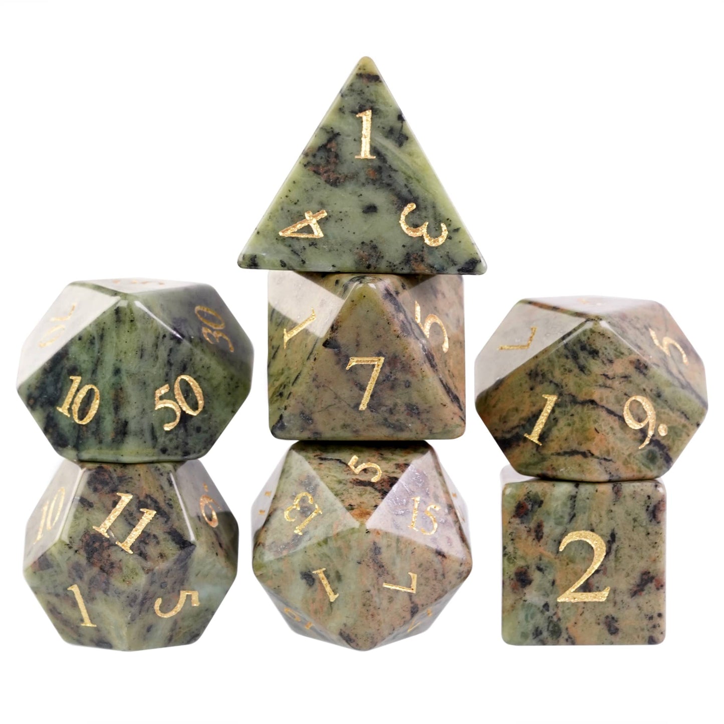 Jasper Gemstone Dice Set - Geek Therapeutics