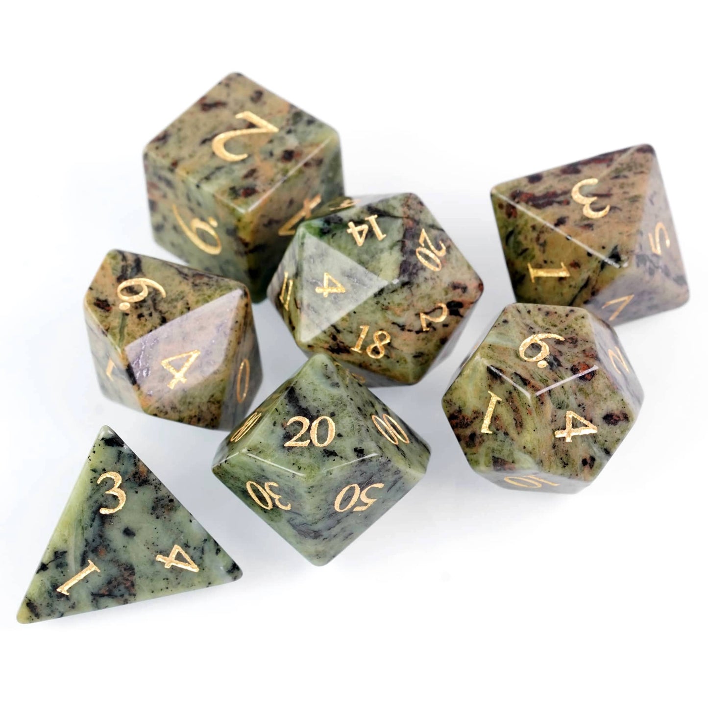Jasper Gemstone Dice Set - Geek Therapeutics