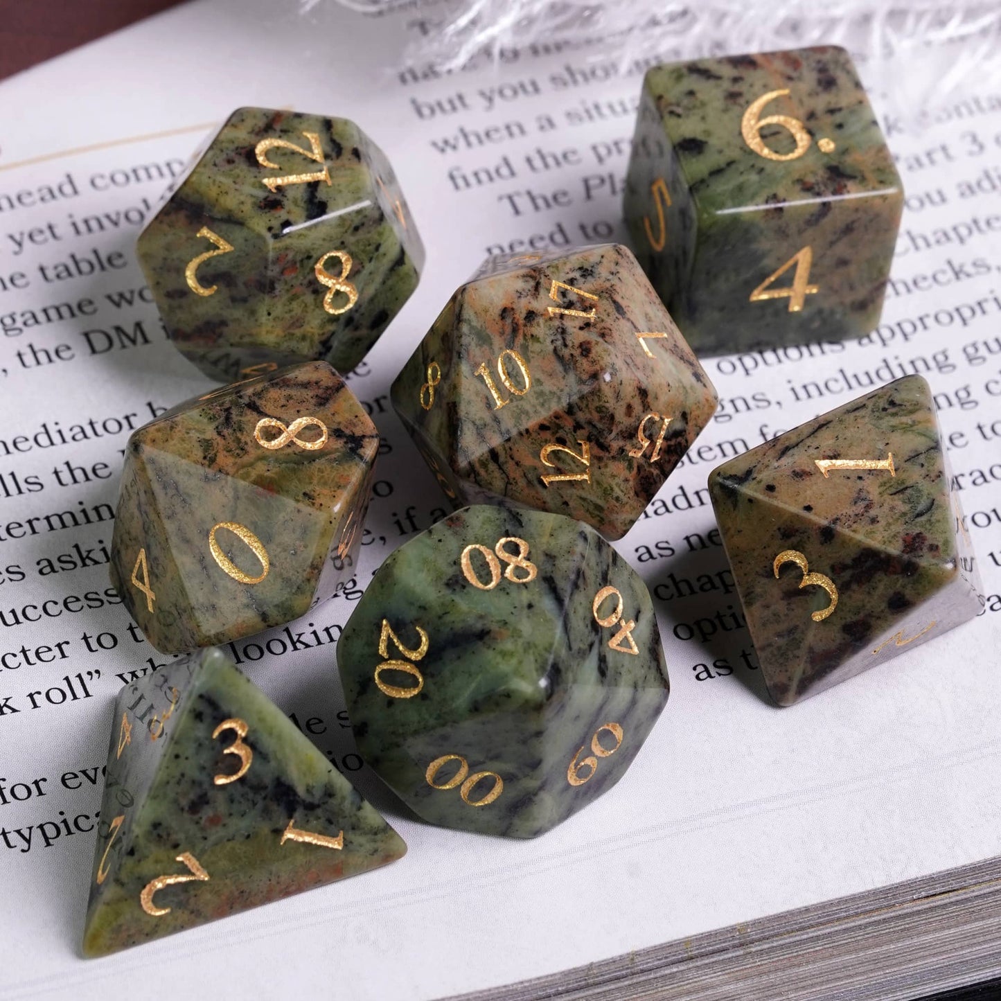Jasper Gemstone Dice Set - Geek Therapeutics