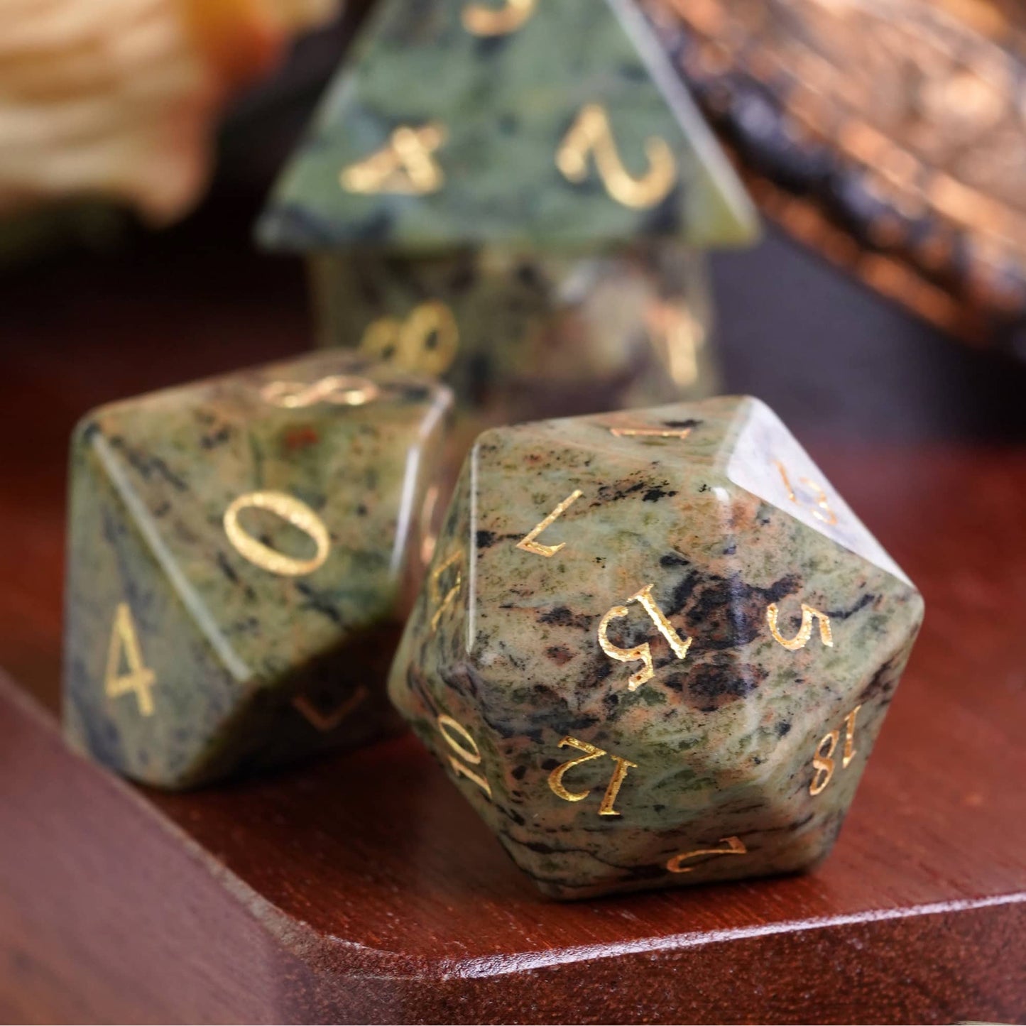 Jasper Gemstone Dice Set - Geek Therapeutics