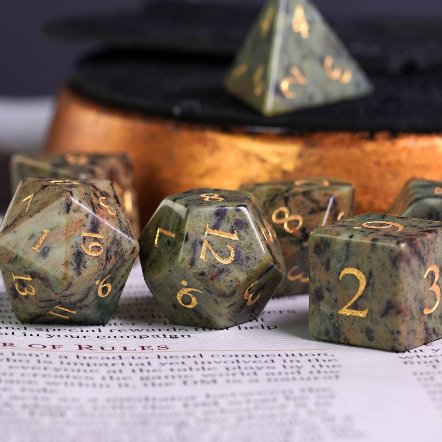 Jasper Gemstone Dice Set - Geek Therapeutics