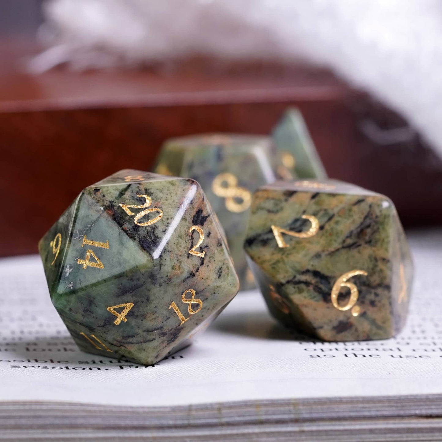 Jasper Gemstone Dice Set - Geek Therapeutics