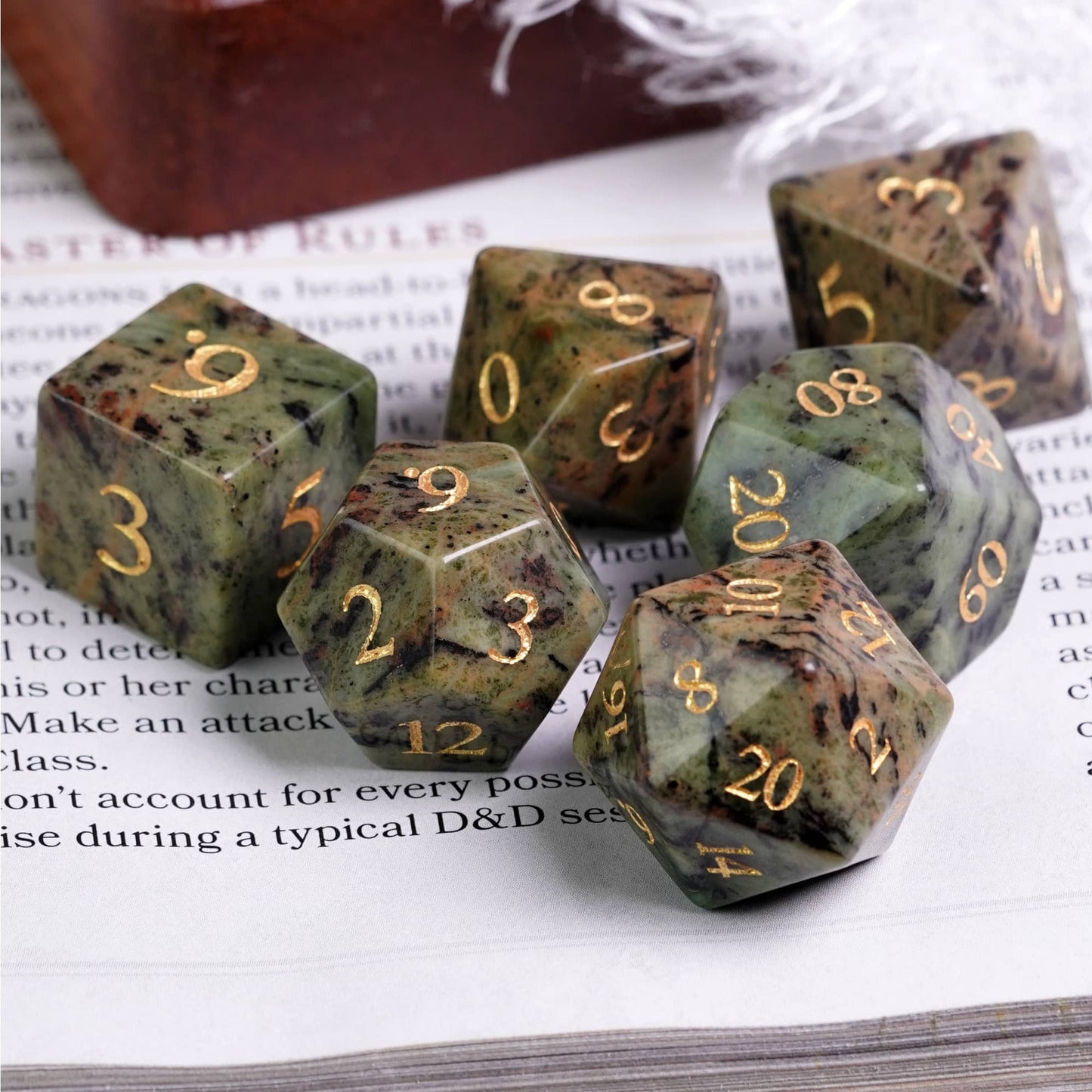 Jasper Gemstone Dice Set - Geek Therapeutics