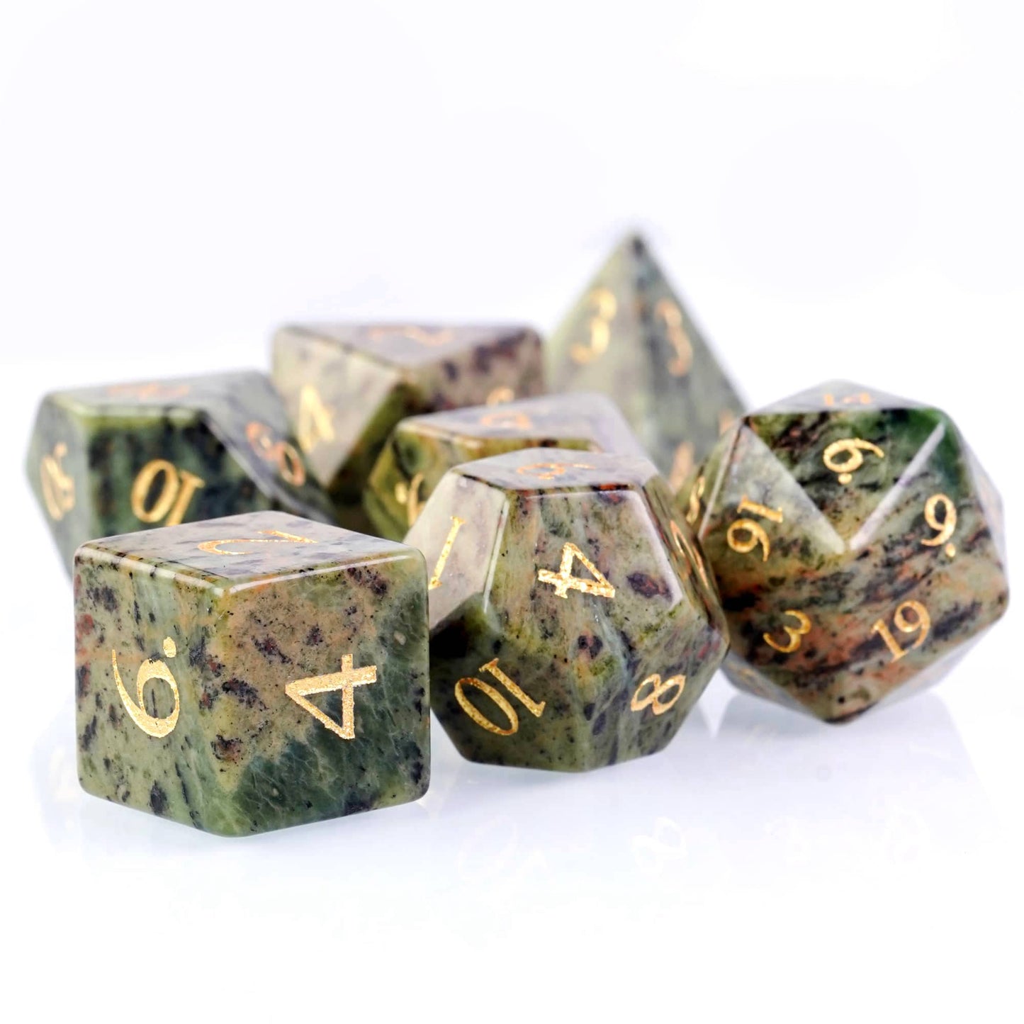 Jasper Gemstone Dice Set - Geek Therapeutics