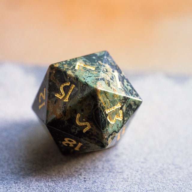 Kambaba Jasper Gemstone Dice Set - Geek Therapeutics