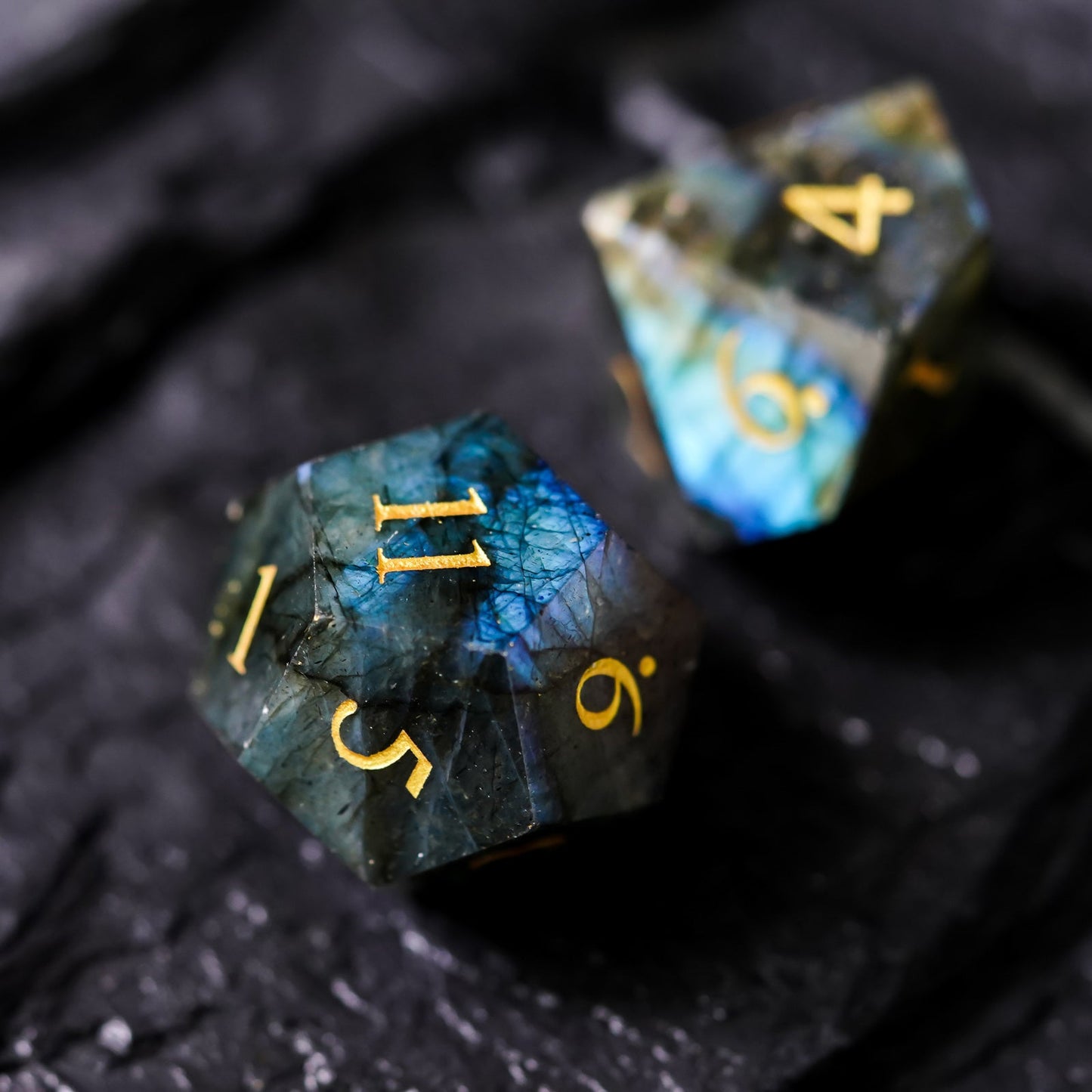 Labradorite Gemstone Dice Set - Geek Therapeutics