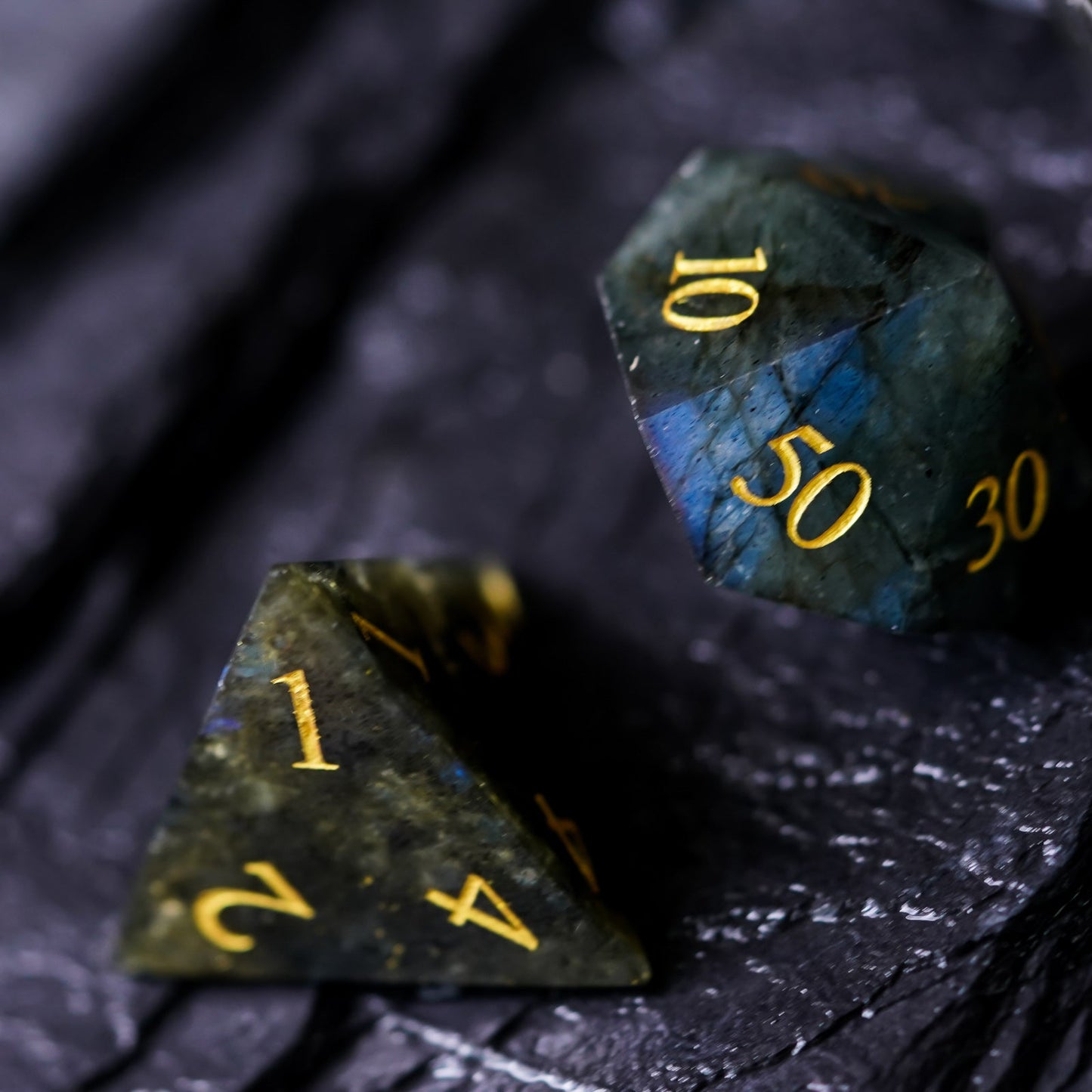 Labradorite Gemstone Dice Set - Geek Therapeutics