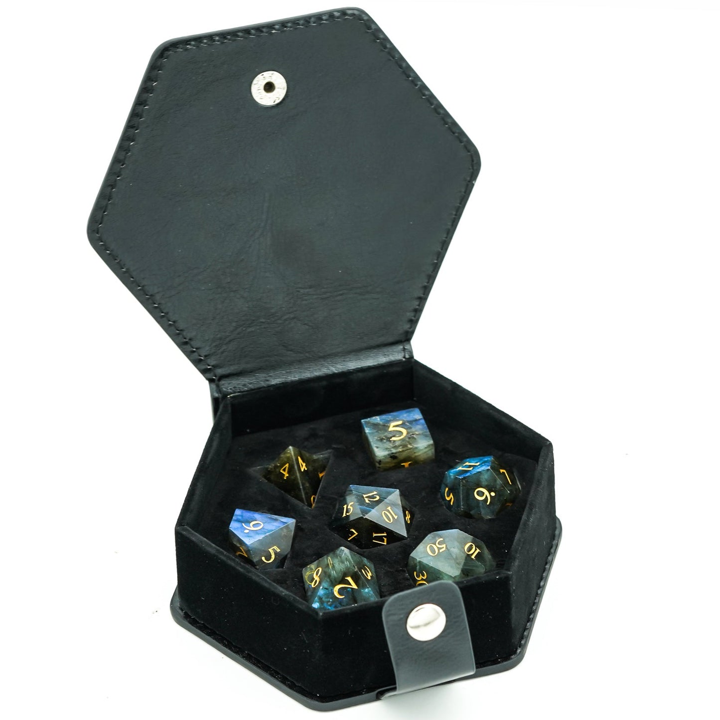 Labradorite Gemstone Dice Set - Geek Therapeutics