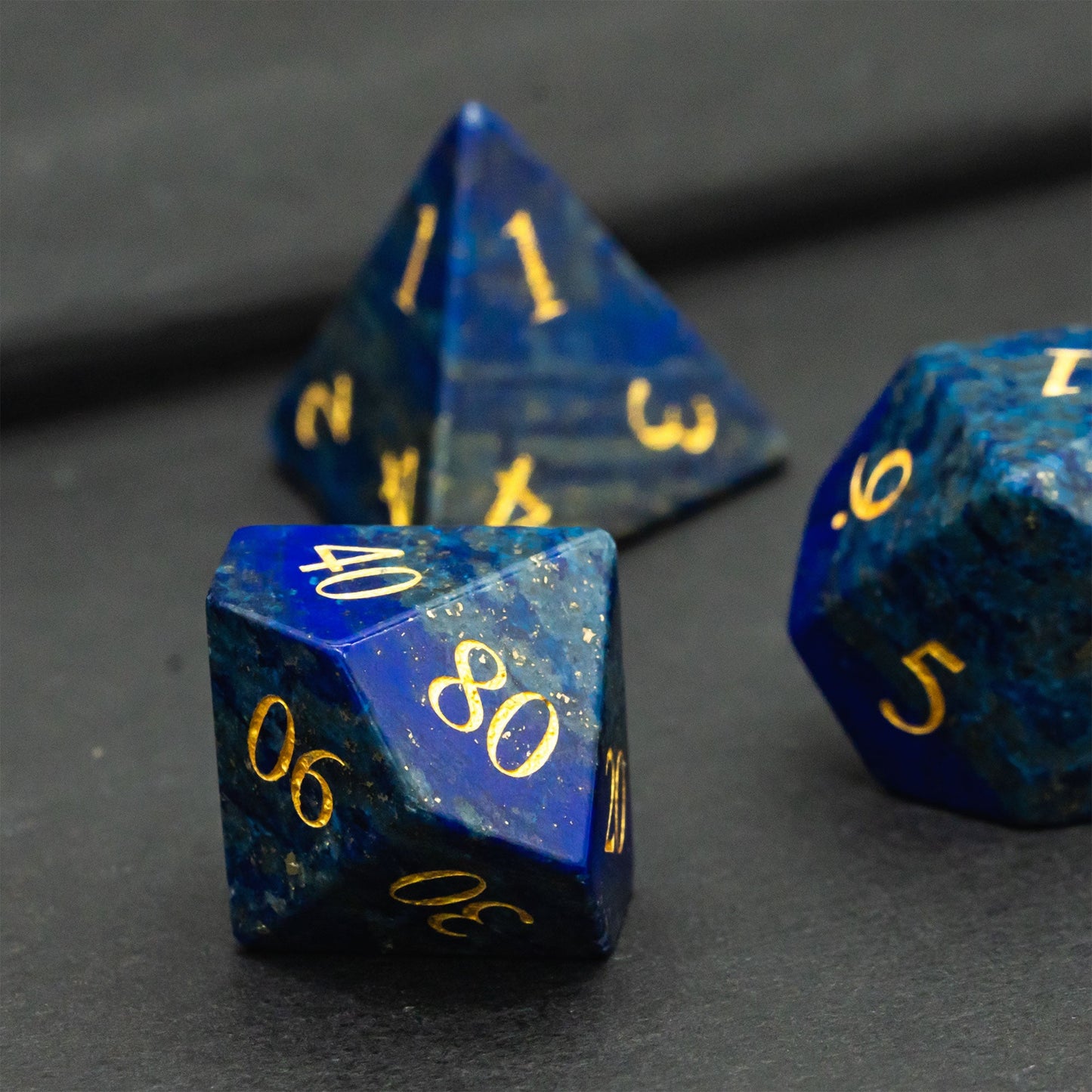 Lapis Lazuli Gemstone Dice Set - Geek Therapeutics