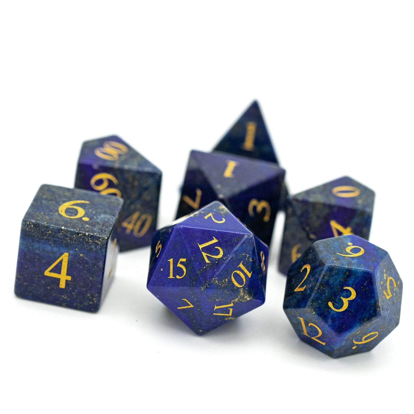 Lapis Lazuli Gemstone Dice Set - Geek Therapeutics
