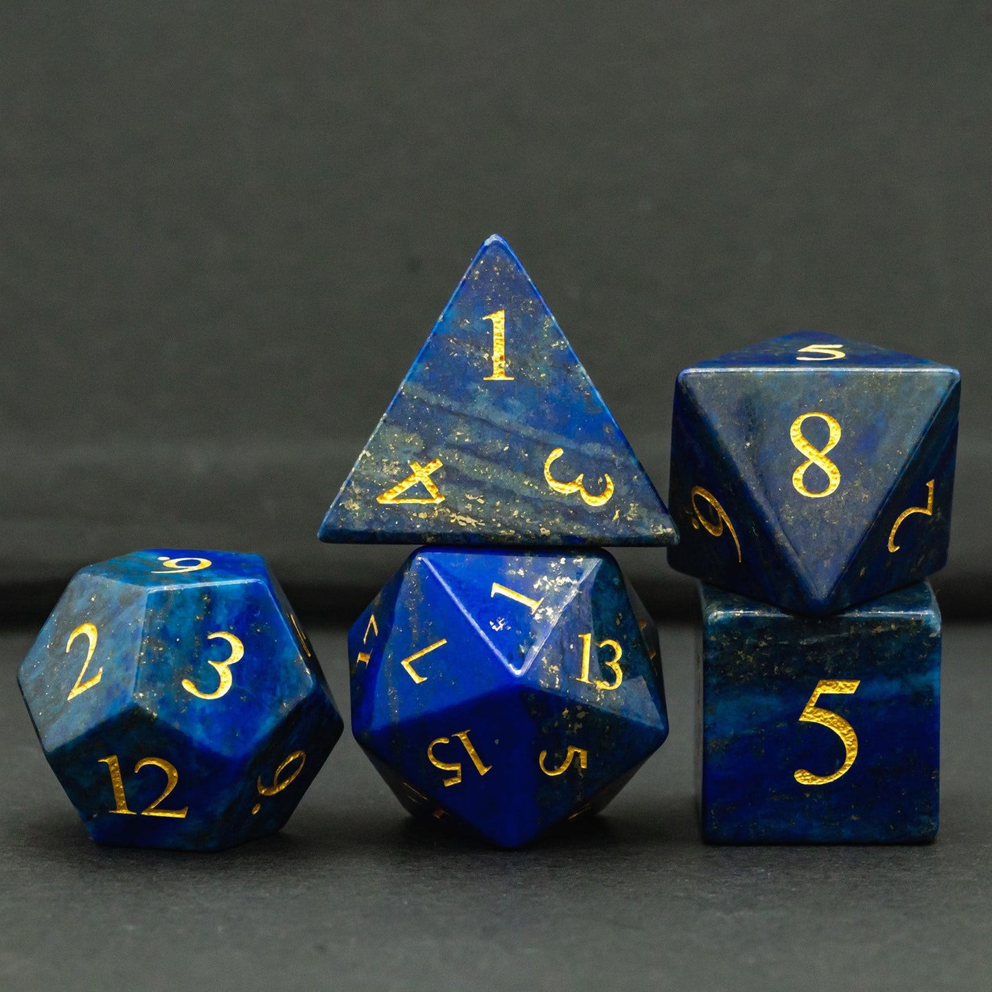 Lapis Lazuli Gemstone Dice Set - Geek Therapeutics