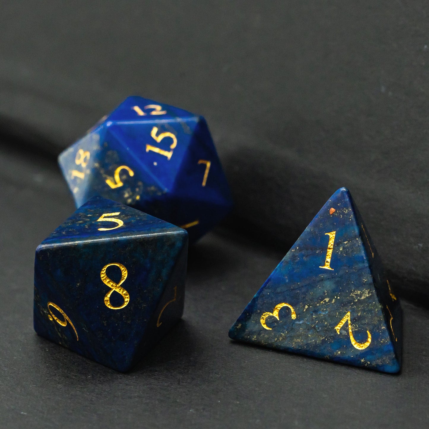 Lapis Lazuli Gemstone Dice Set - Geek Therapeutics