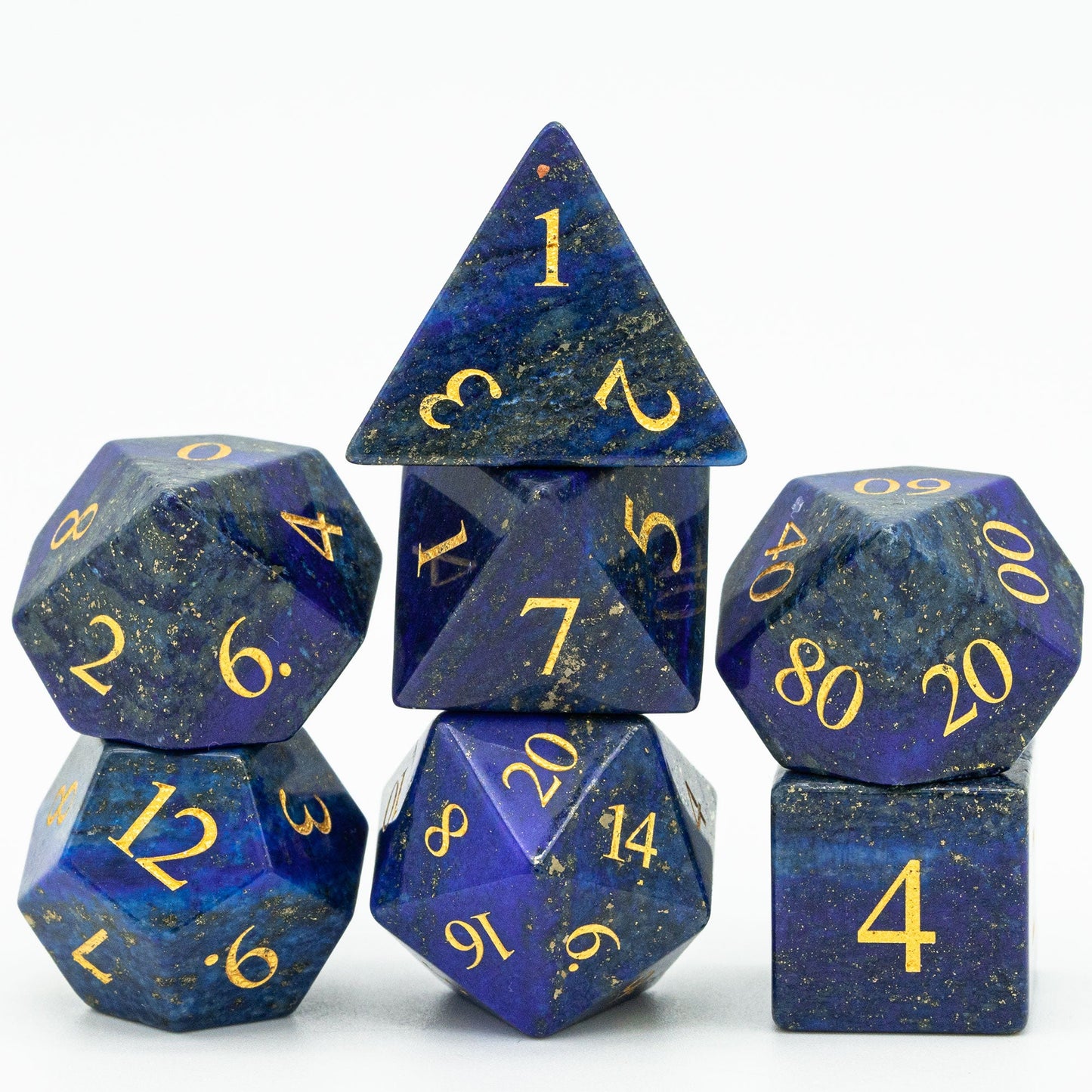 Lapis Lazuli Gemstone Dice Set - Geek Therapeutics
