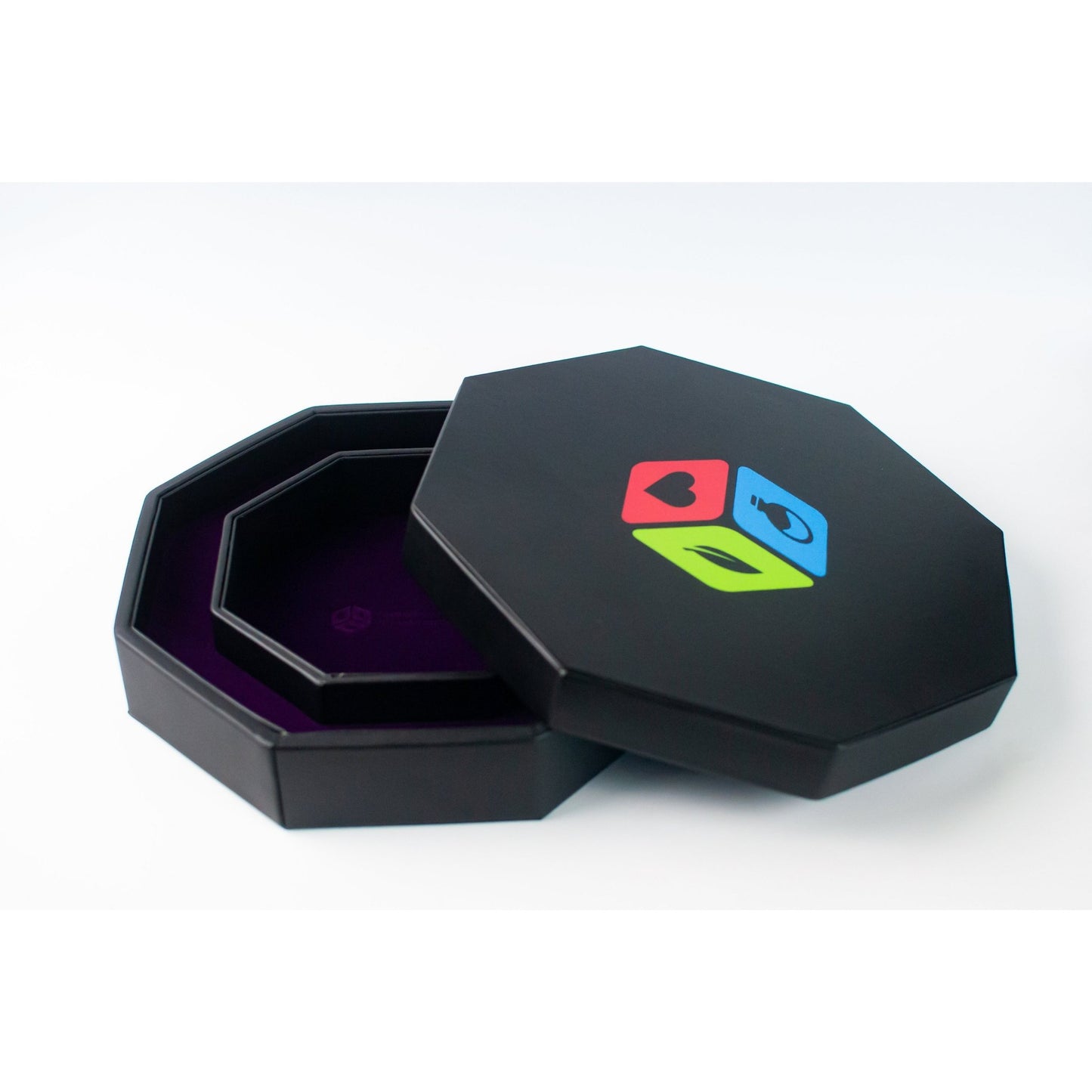 Leather Dice Vault With Lid, Storage for 5 Sets of Dice, and Staging Area - Geek Therapeutics