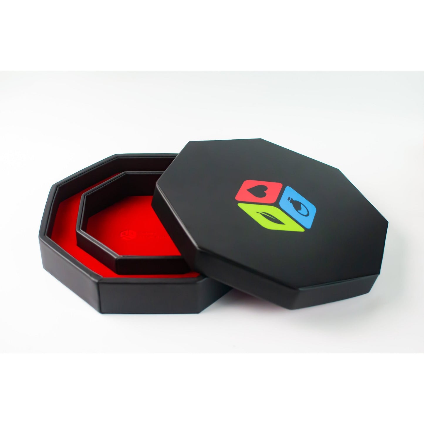 Leather Dice Vault With Lid, Storage for 5 Sets of Dice, and Staging Area - Geek Therapeutics