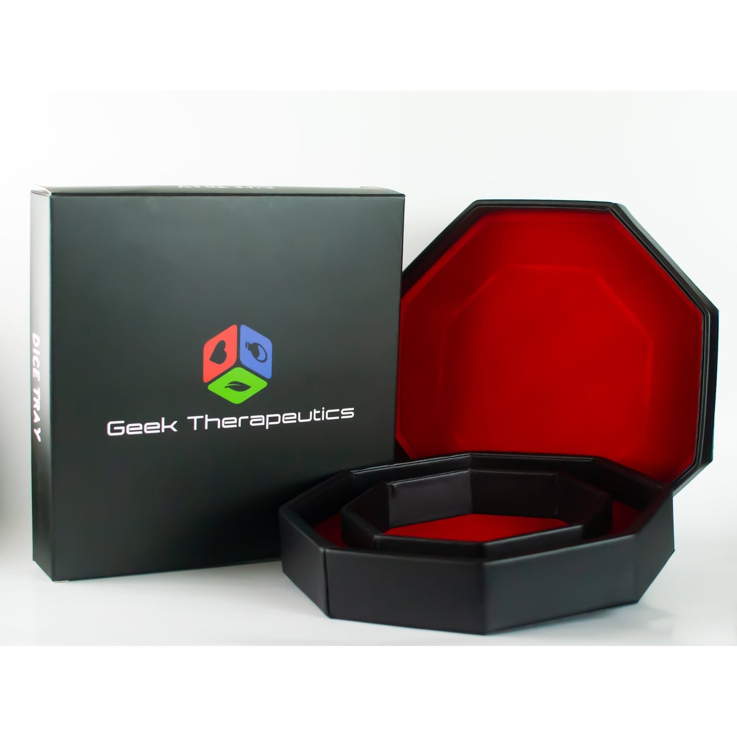 Leather Dice Vault With Lid, Storage for 5 Sets of Dice, and Staging Area - Geek Therapeutics