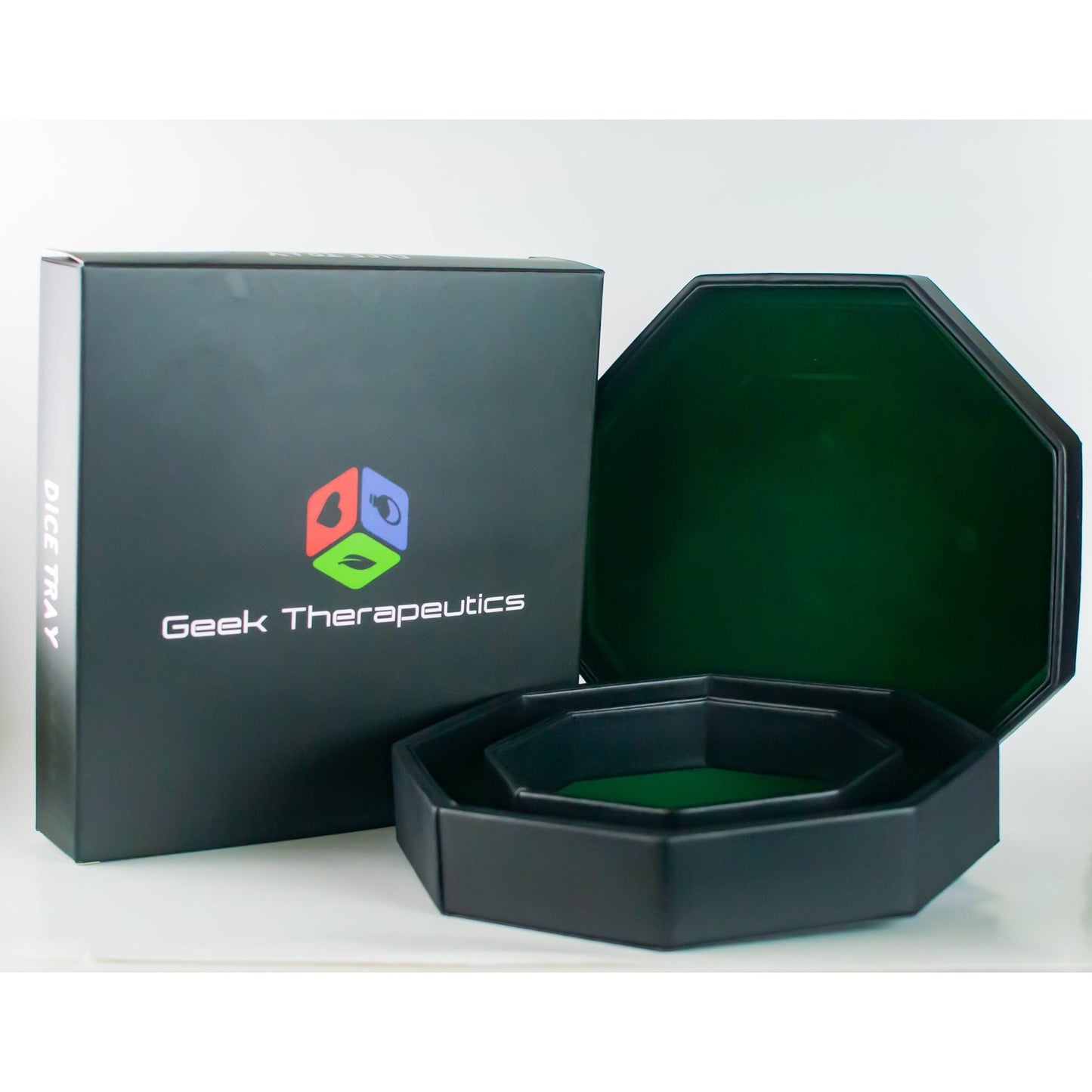 Leather Dice Vault With Lid, Storage for 5 Sets of Dice, and Staging Area - Geek Therapeutics