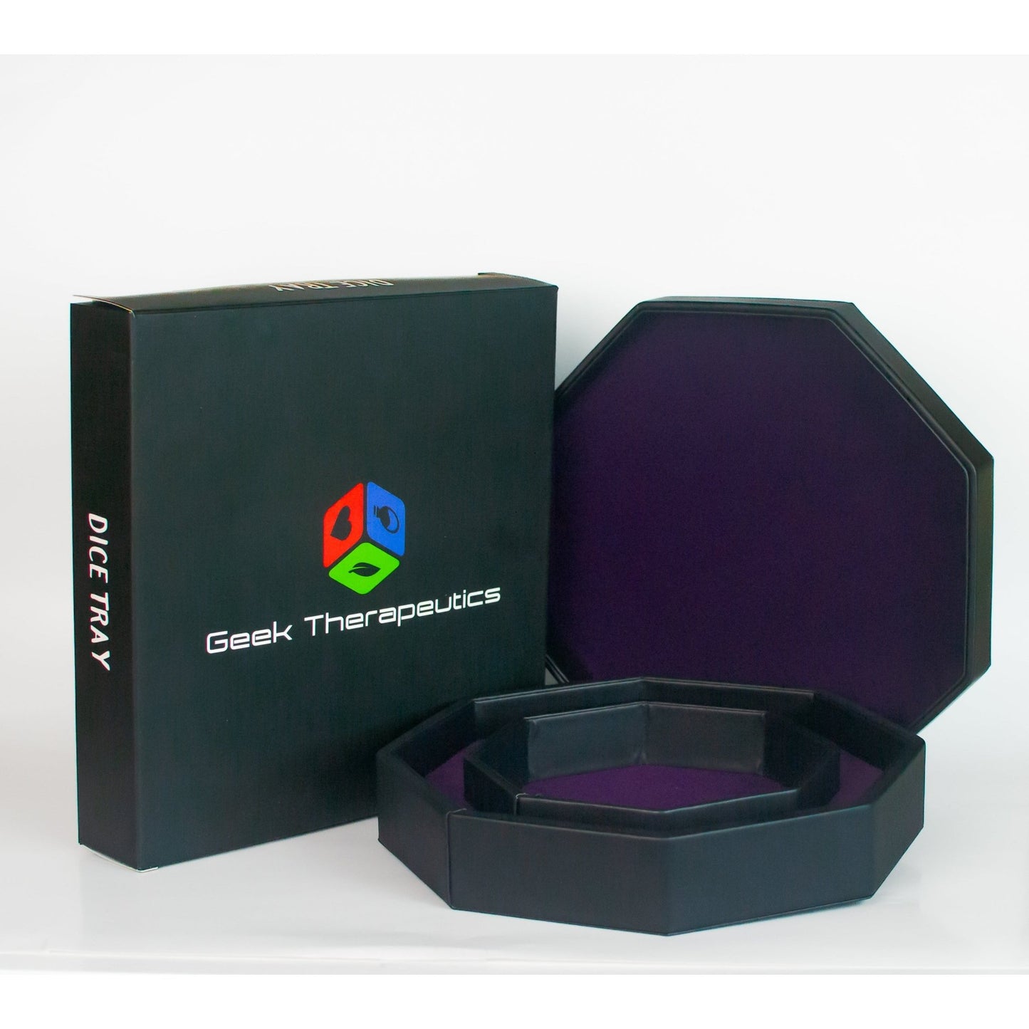 Leather Dice Vault With Lid, Storage for 5 Sets of Dice, and Staging Area - Geek Therapeutics