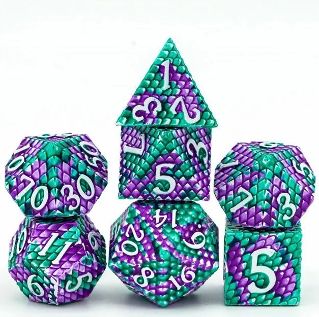 Magic Dragon Scale Metal Dice Set - Geek Therapeutics
