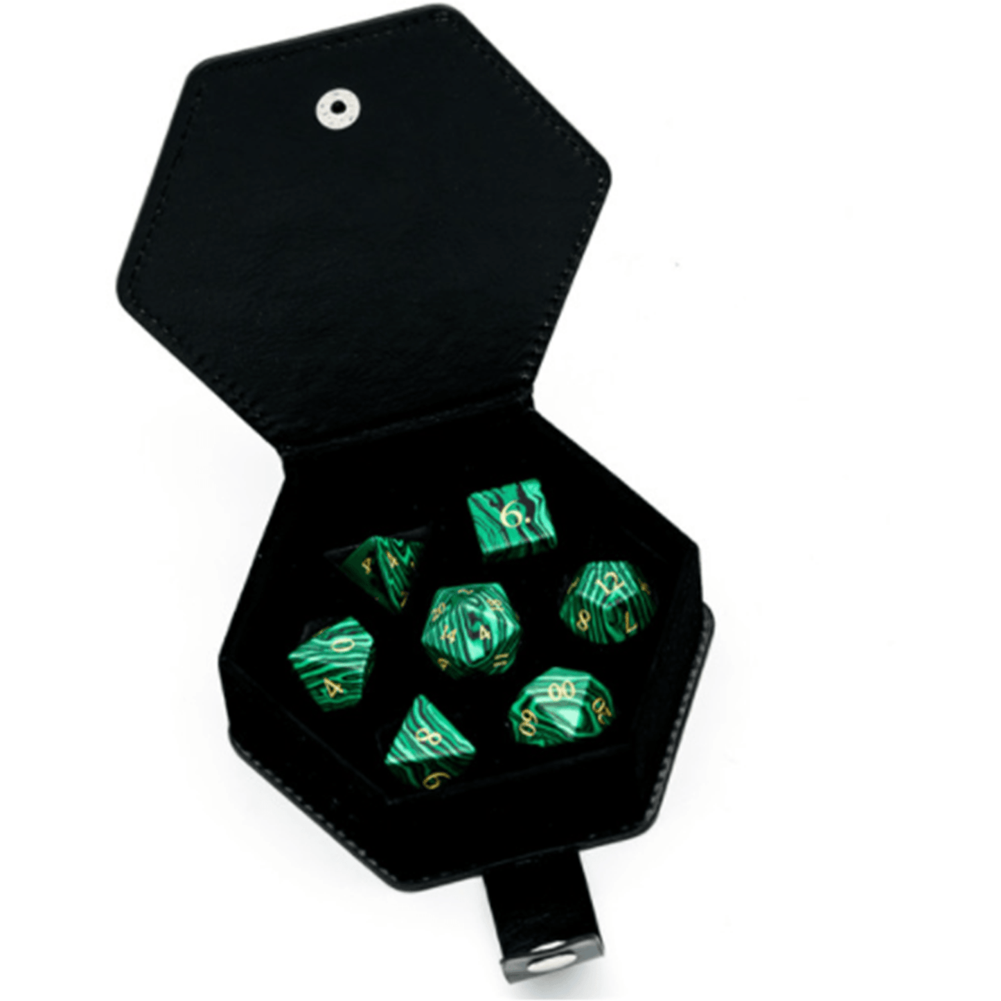 Malachite Gemstone Dice Set - Geek Therapeutics