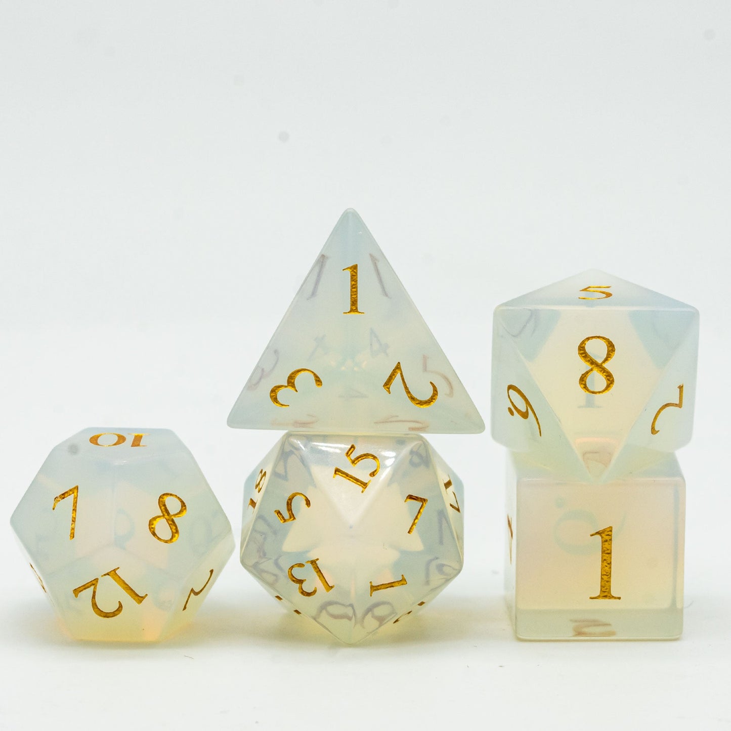 Opalite Gemstone Dice Set - Geek Therapeutics