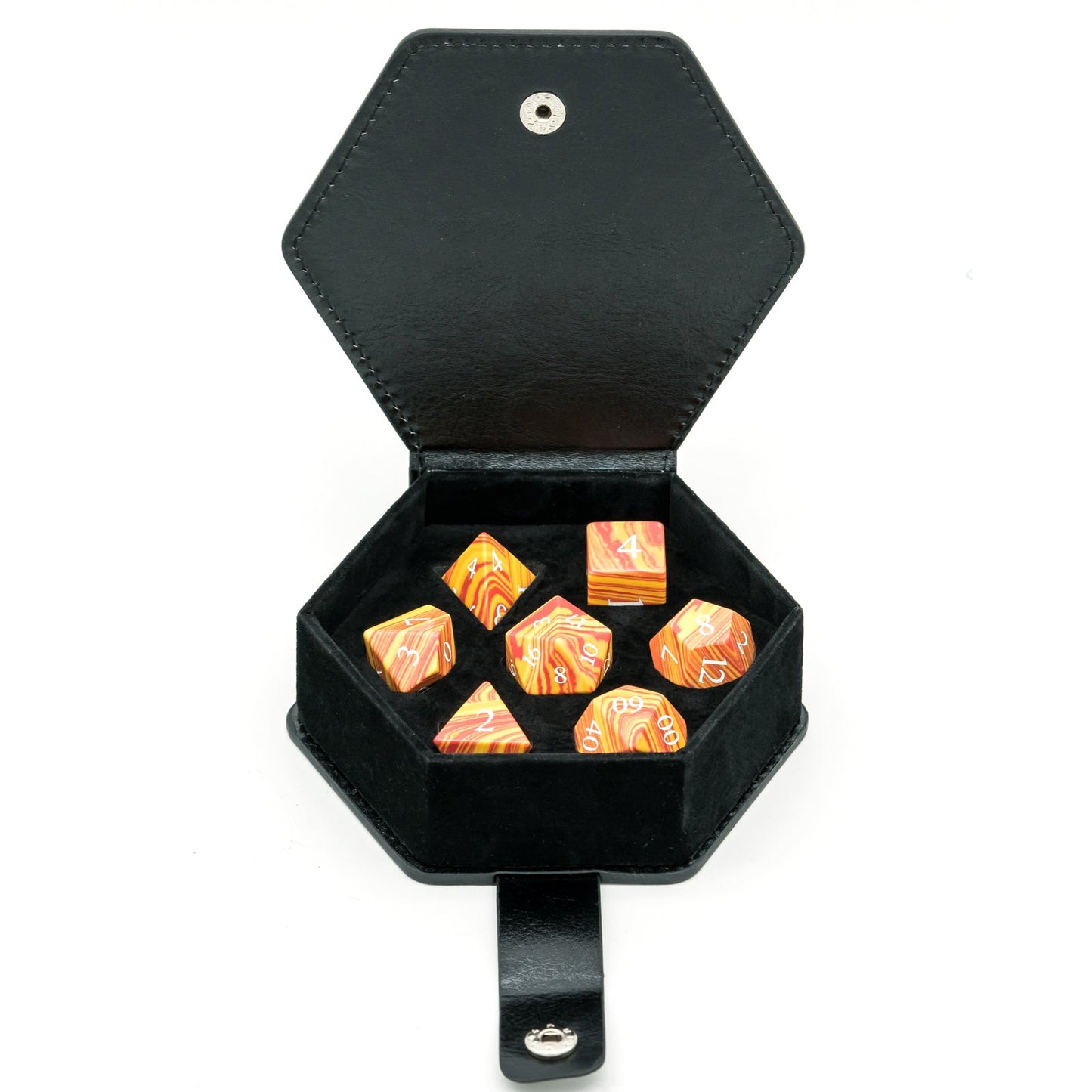 Orange Malachite Gemstone Dice Set - Geek Therapeutics