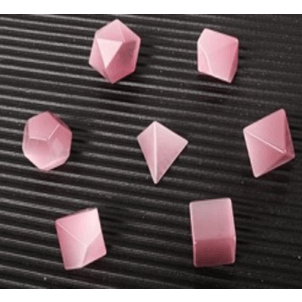 Pink Cat Eye Gemstone Dice Set - Geek Therapeutics