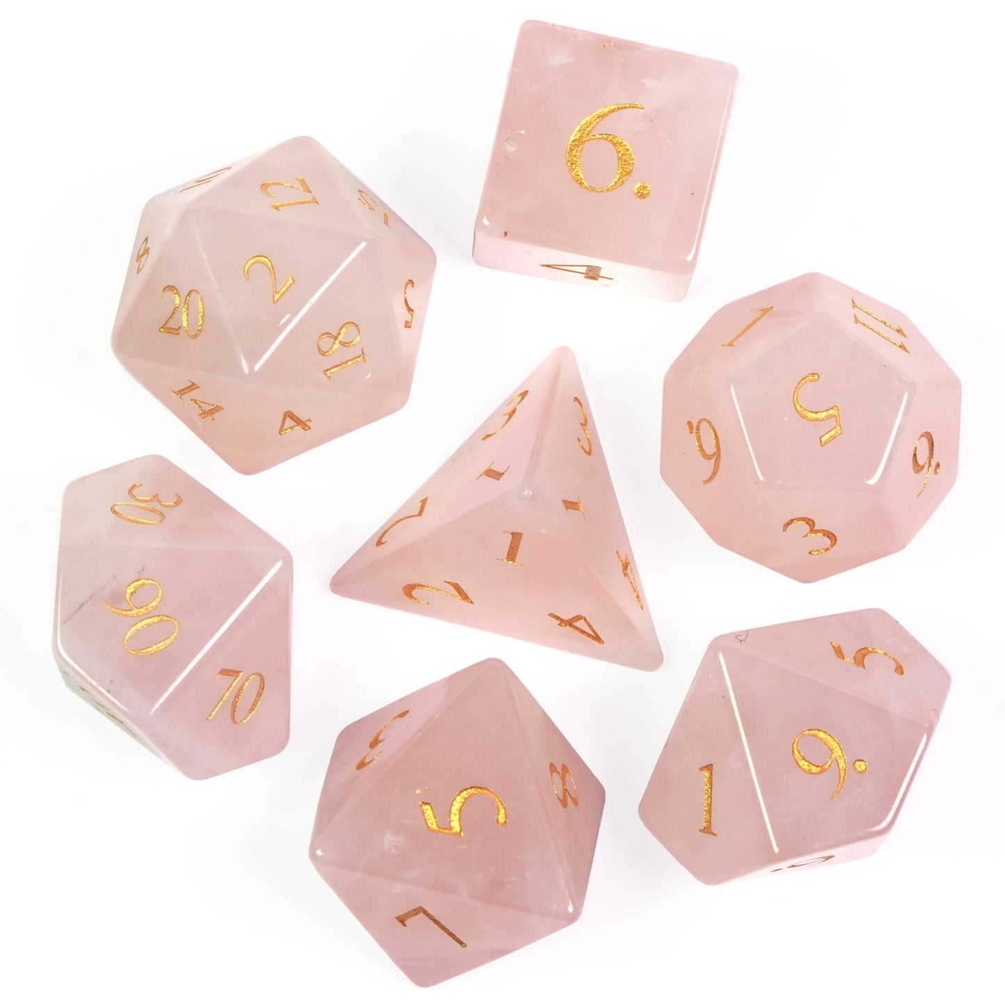 Rose Amethyst Gemstone Dice Set - Geek Therapeutics