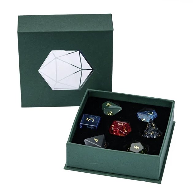 Semi-Precious Dice Bundle (3 Sets + D20) - Geek Therapeutics
