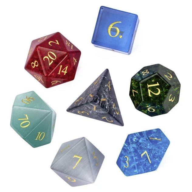 Semi-Precious Dice Bundle (3 Sets + D20) - Geek Therapeutics