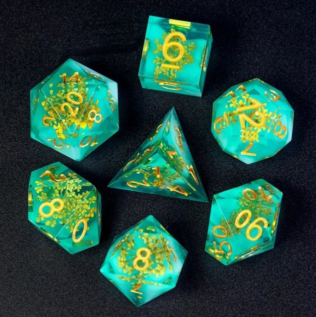 Sharp Resin Handmade Dice Set - Geek Therapeutics