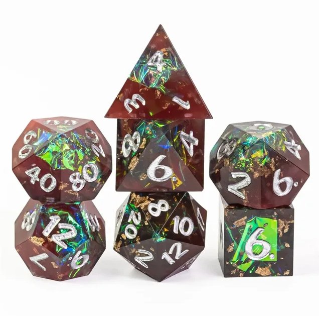 Sharp Resin Handmade Dice Set - Geek Therapeutics