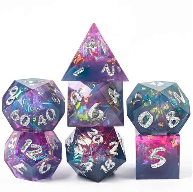 Sharp Resin Handmade Dice Set - Geek Therapeutics
