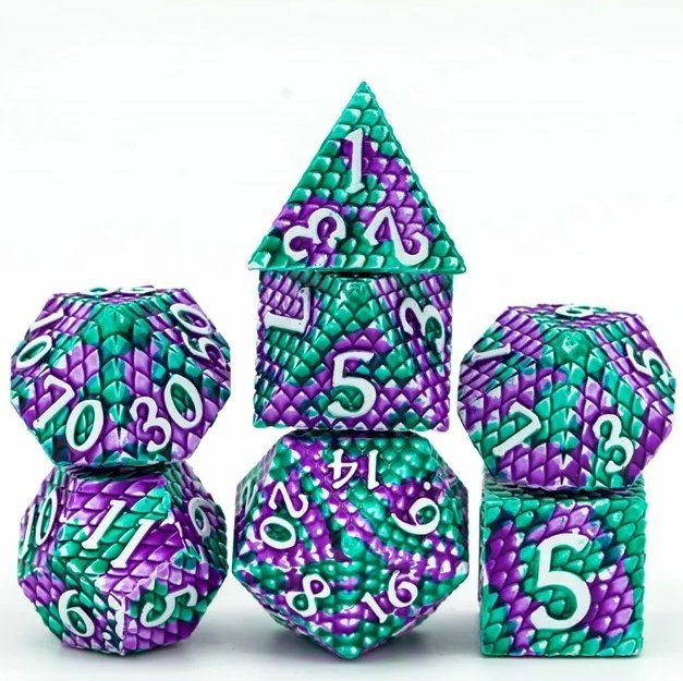 Magic Dragon Scale Metal Dice Set - Geek Therapeutics