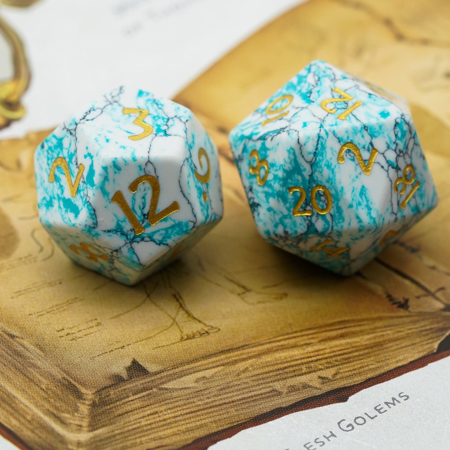 Textured Turquoise Gemstone Dice Set - Geek Therapeutics